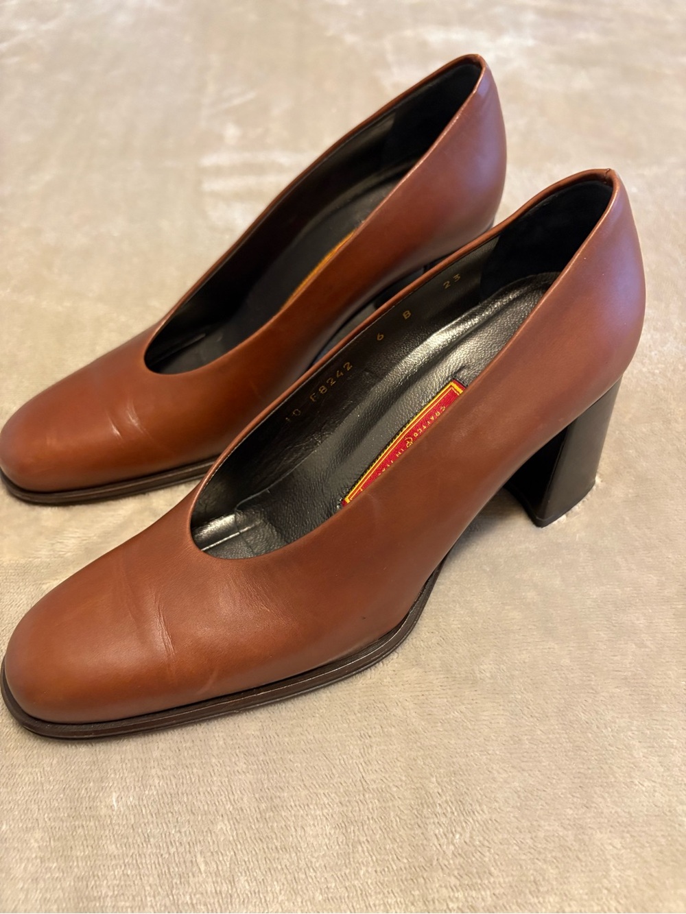 Cole Haan Red Label vintage Leather Block Heels Italy